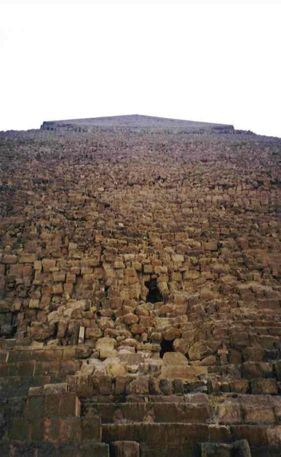 This is the entrance to Khafre's pyramid. To the top of the picture, you can see where some of the pyramid's original casing stones are still in place. Unfortunately, this pyramid was not open to the public at the time I visited.
